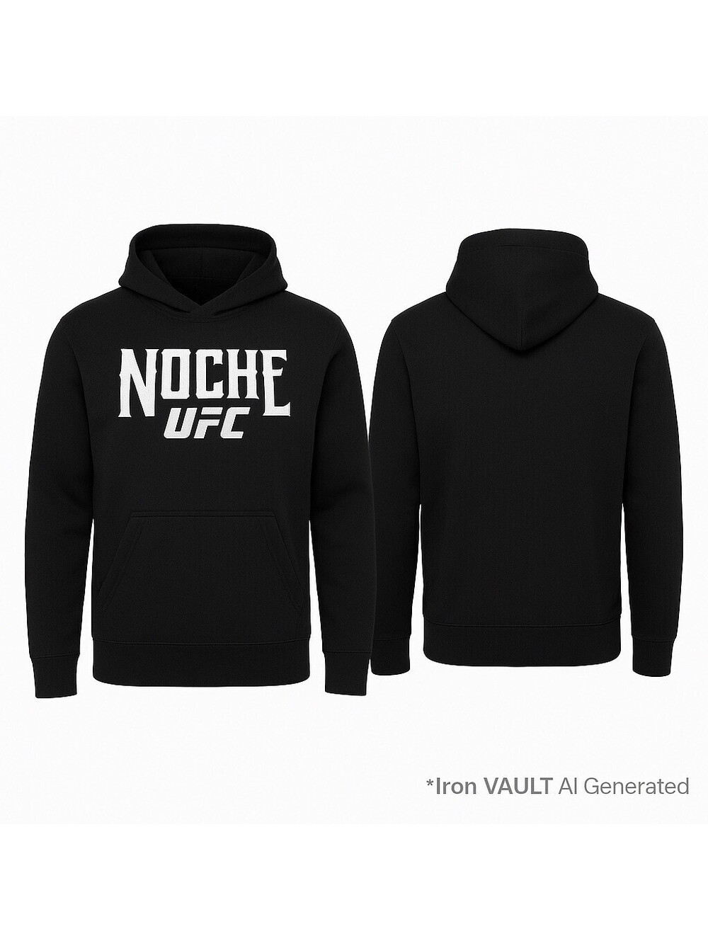 UFC Noche Mens Medium Black Fanatics Hoodie Pullover Fight Night Gear